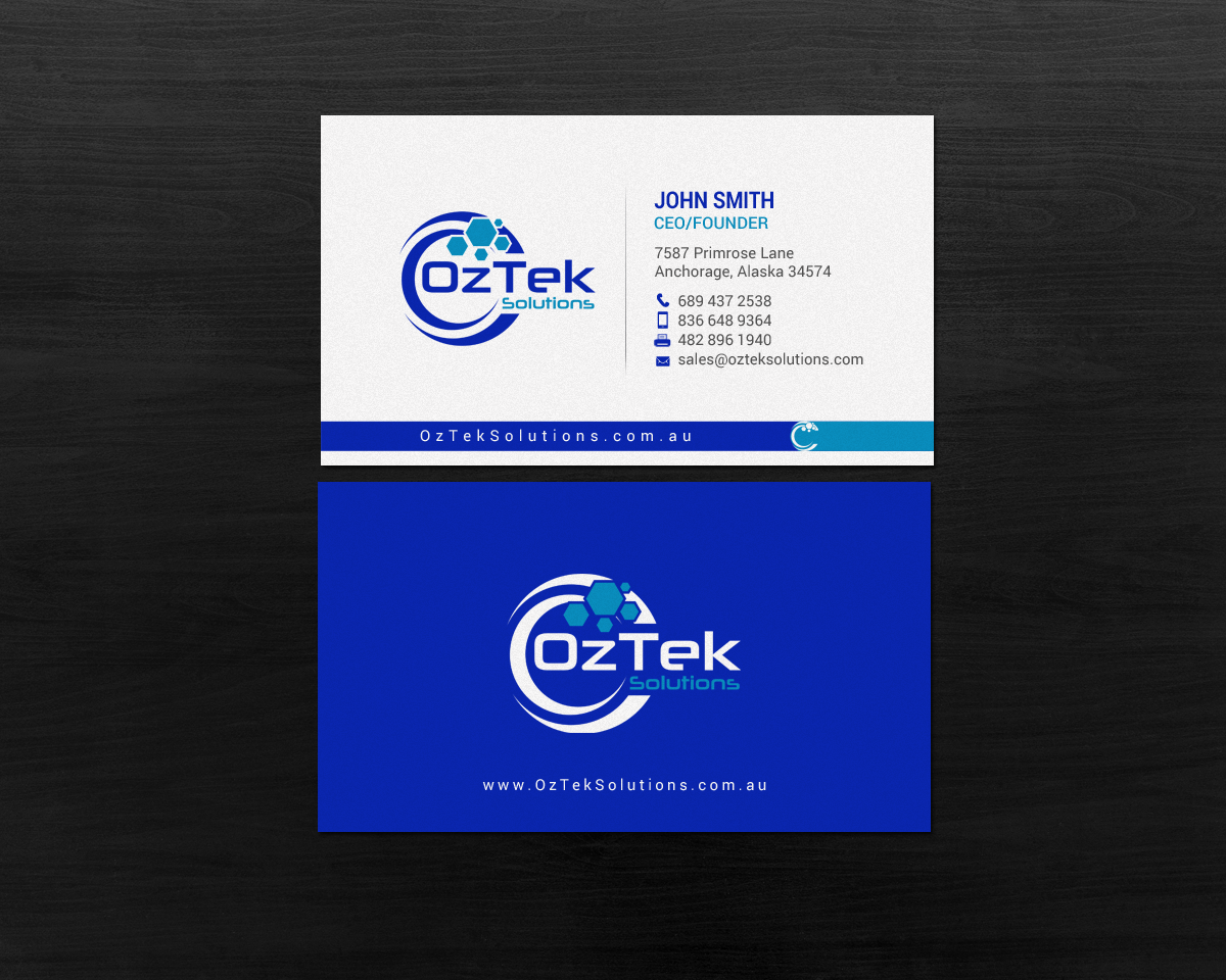 Business Card Design by chandrayaan.creative for OzTek Solutions | Design #17088881