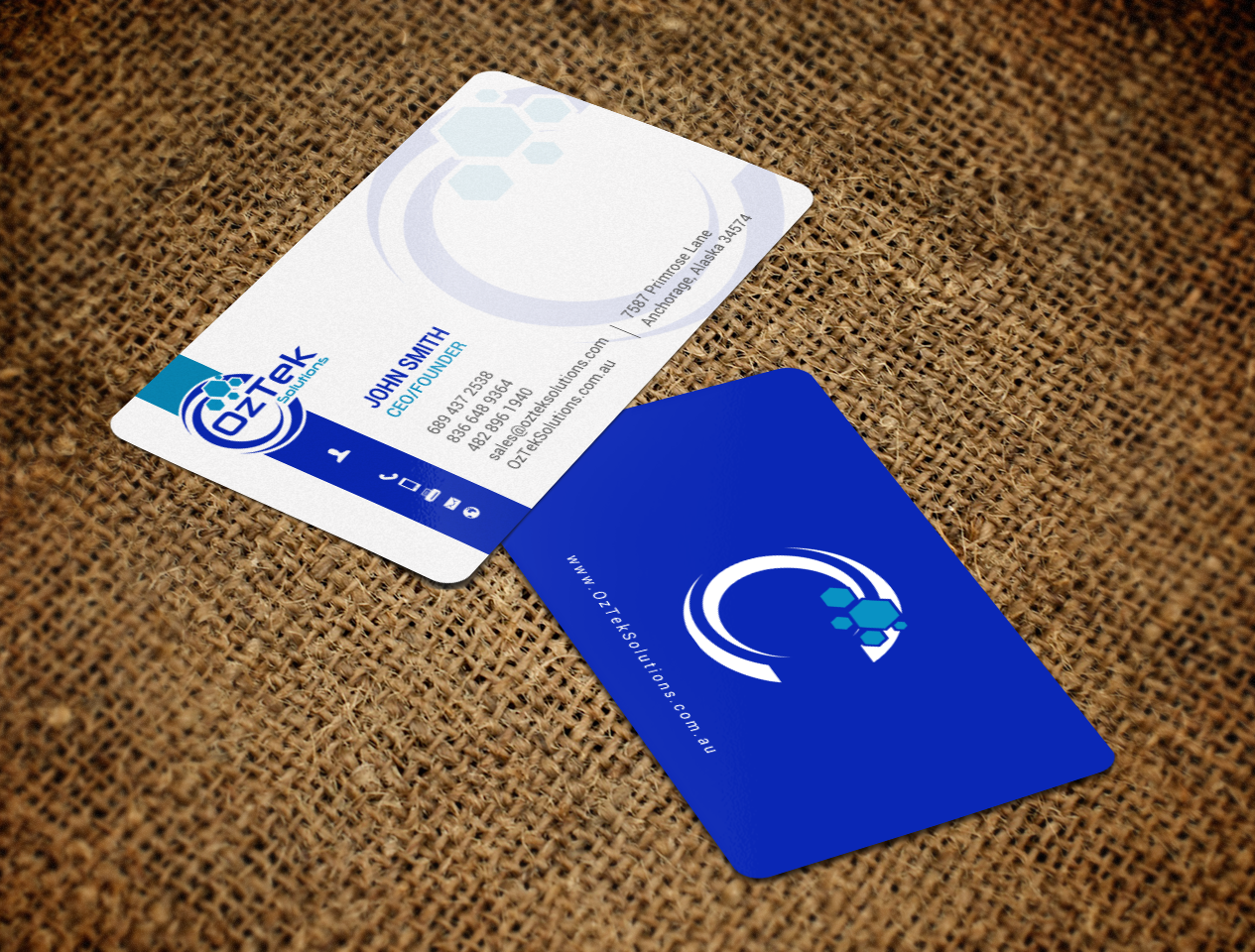 Business Card Design by chandrayaan.creative for OzTek Solutions | Design #17088931