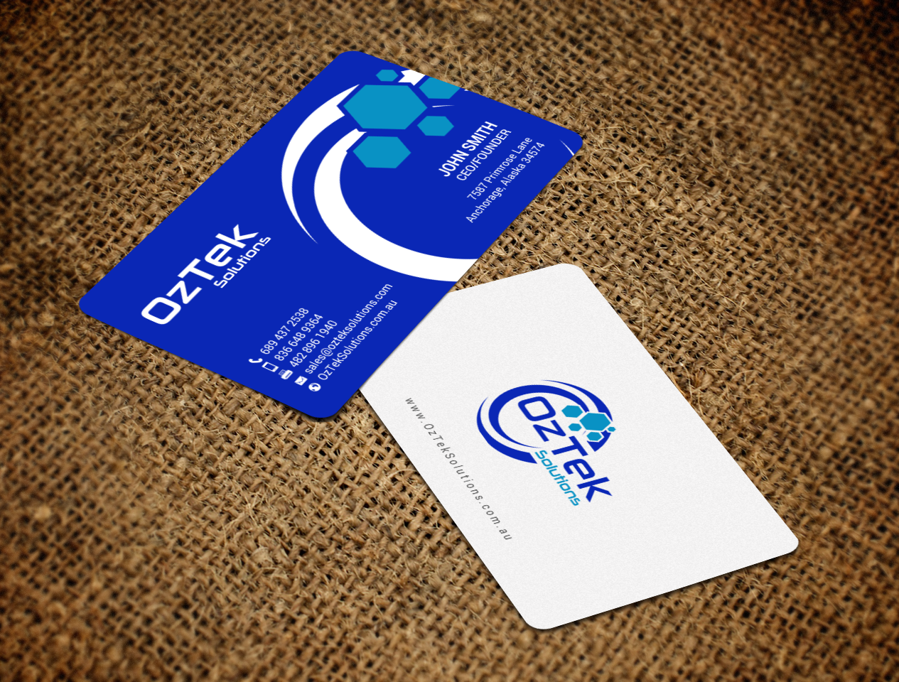 Business Card Design by chandrayaan.creative for OzTek Solutions | Design #17088934
