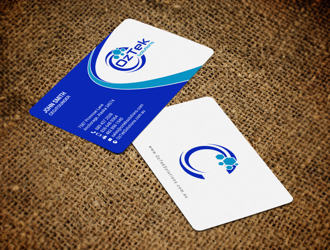 Business Card Design by chandrayaan.creative for OzTek Solutions | Design #17088938