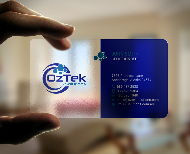 Business Card Design by chandrayaan.creative for OzTek Solutions | Design #17089003