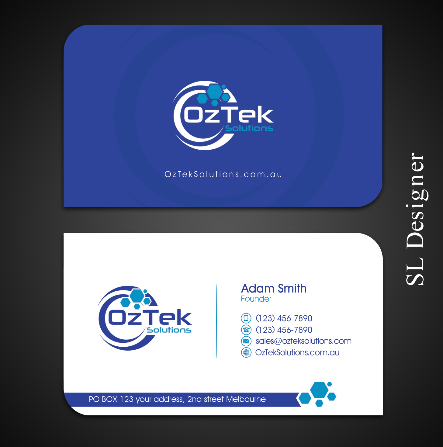 Business Card Design by SL Designer for OzTek Solutions | Design #17085593