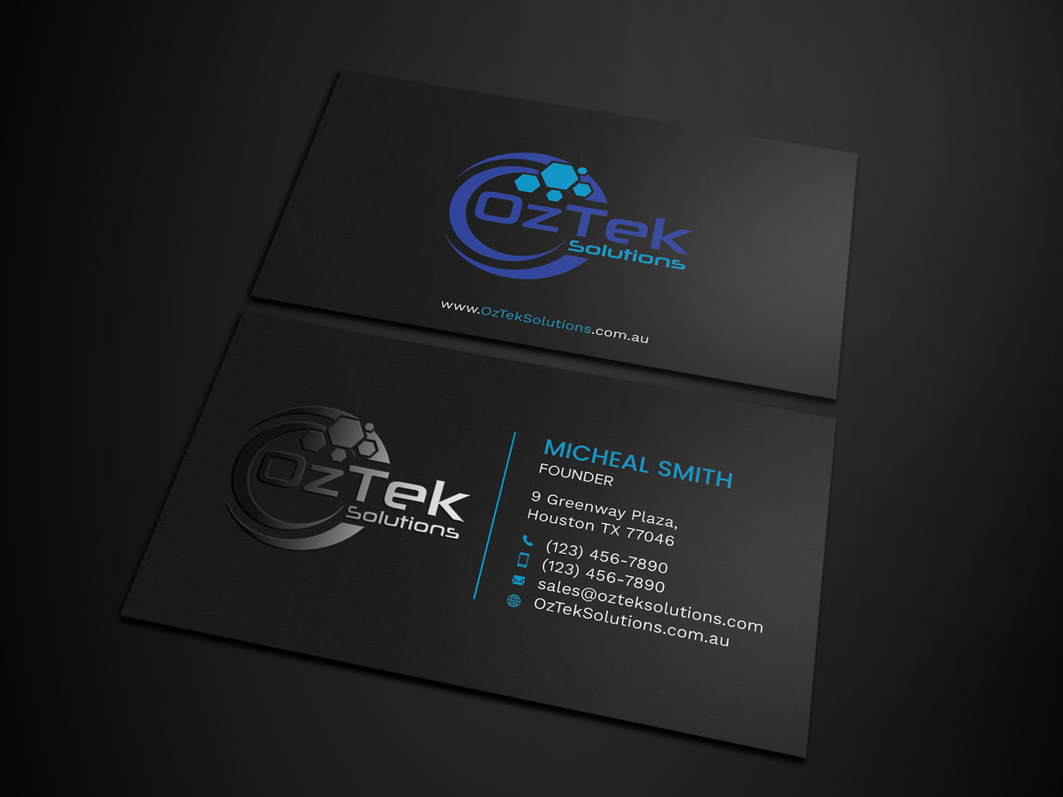 Business Card Design by Tripti Ranjan Gain for OzTek Solutions | Design #17079225