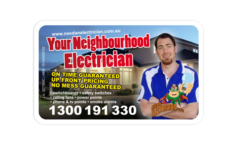 Business Card Design by Atvento Graphics for Need An Electrician Pty Ltd | Design #629596