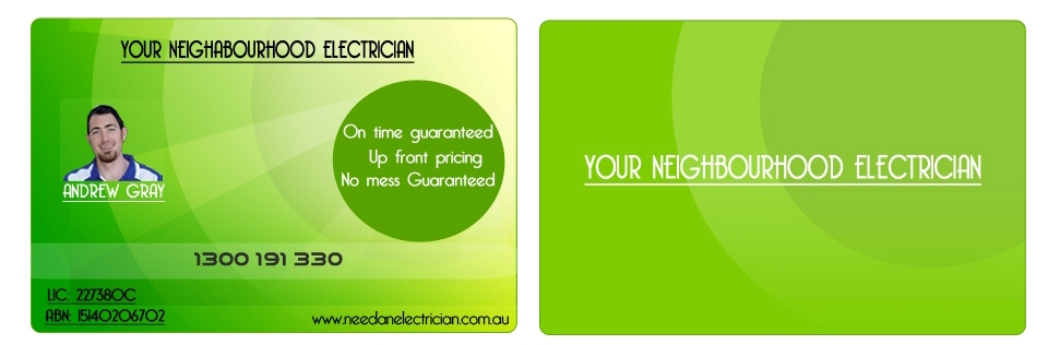 Business Card Design by sonic for Need An Electrician Pty Ltd | Design #622825