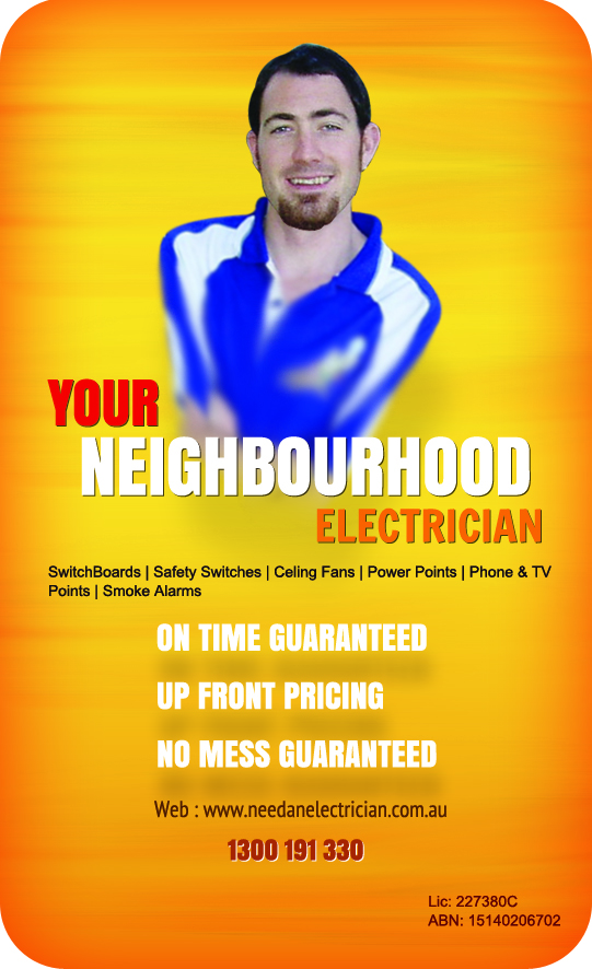 Business Card Design by presh for Need An Electrician Pty Ltd | Design #627774
