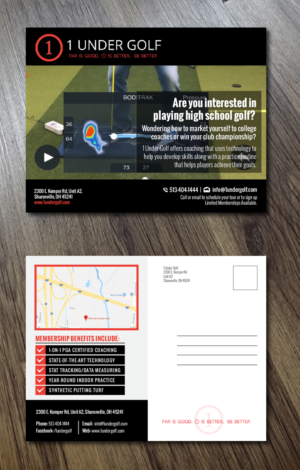 1 Under Golf New Location Postcard | Diseño de Postal por Alexandar