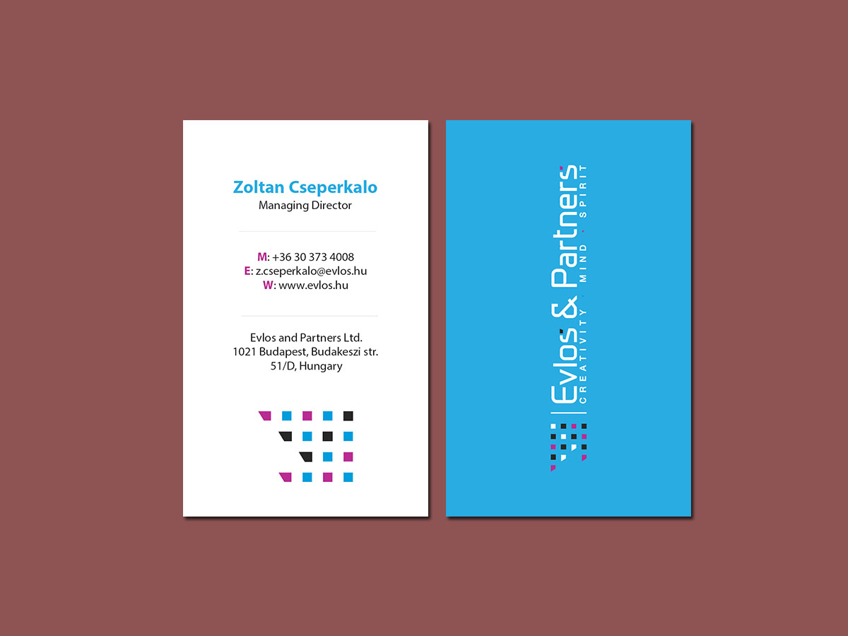 Business Card Design by Creations Box 2015 for Evlos & Partners Ltd. | Design #17124322