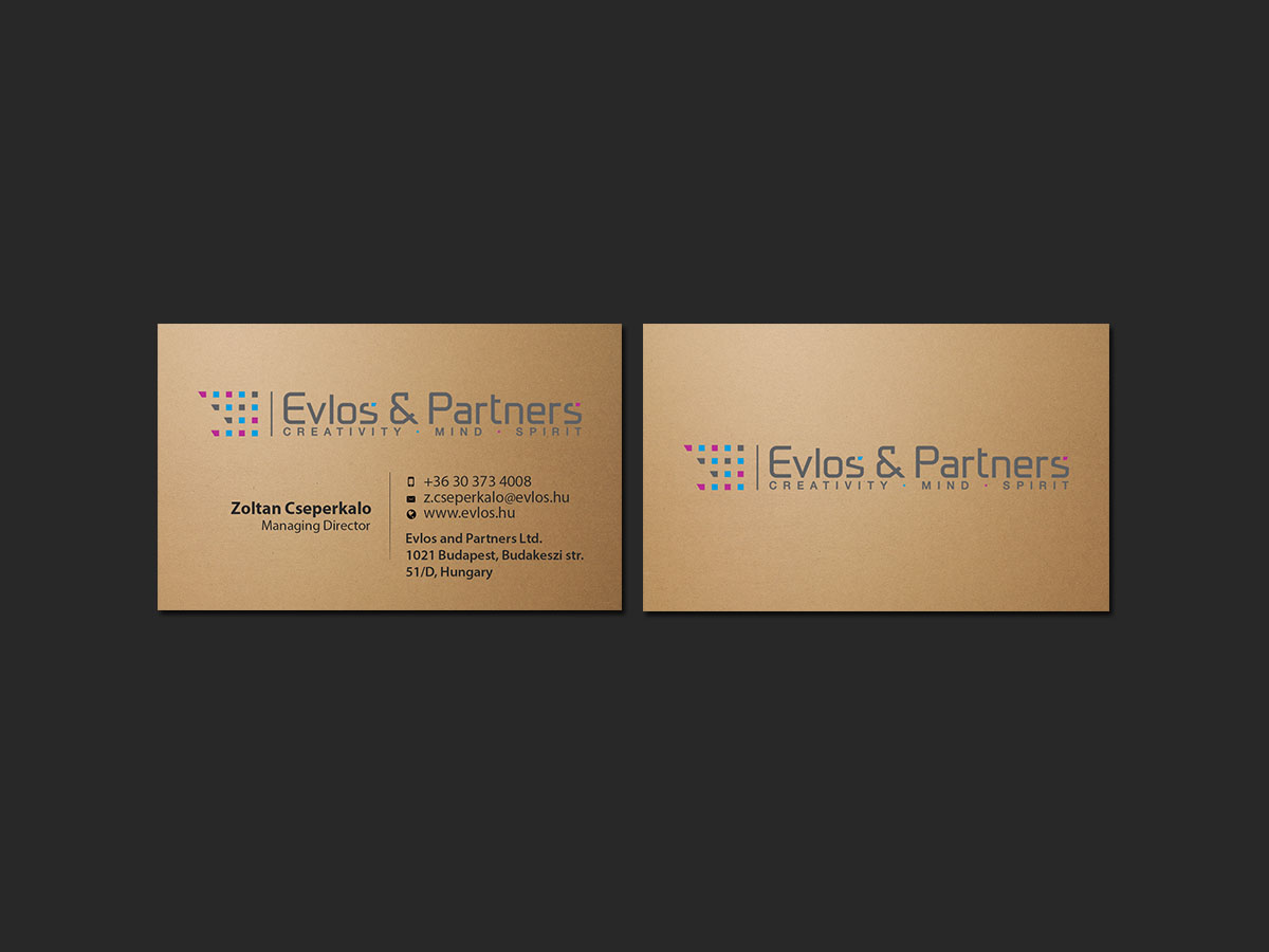 Business Card Design by Creations Box 2015 for Evlos & Partners Ltd. | Design #17124324