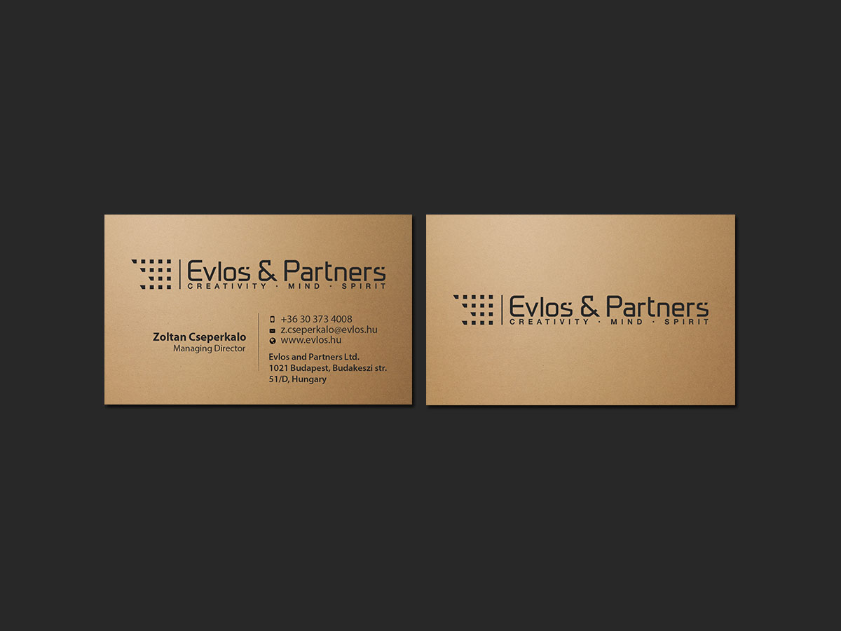 Business Card Design by Creations Box 2015 for Evlos & Partners Ltd. | Design #17124325