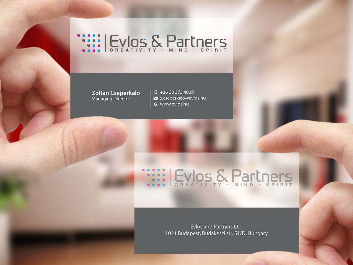 Business Card Design by Creations Box 2015 for Evlos & Partners Ltd. | Design #17124326