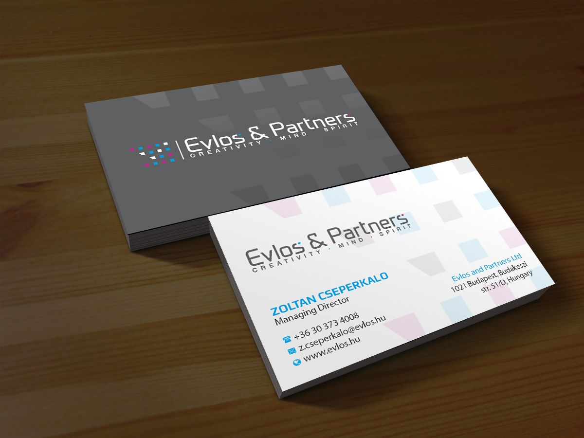 Business Card Design by Creations Box 2015 for Evlos & Partners Ltd. | Design #17124359