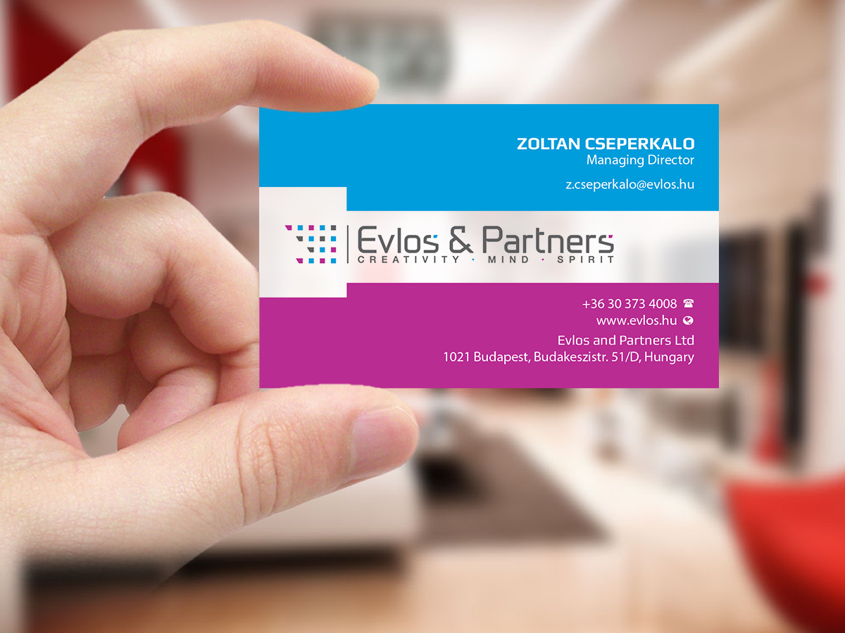 Business Card Design by Creations Box 2015 for Evlos & Partners Ltd. | Design #17124360