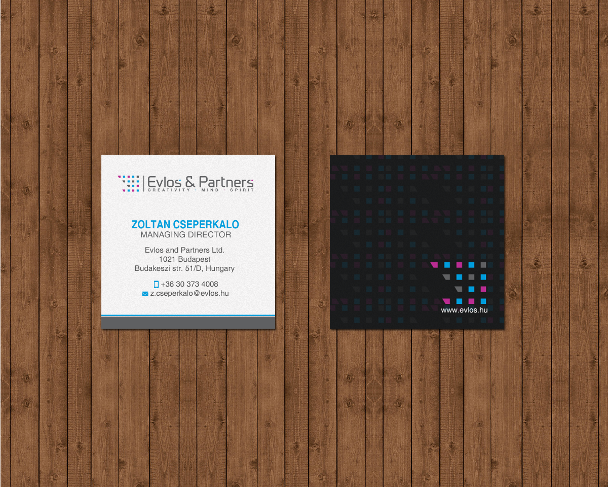 Business Card Design by chandrayaan.creative for Evlos & Partners Ltd. | Design #17121438
