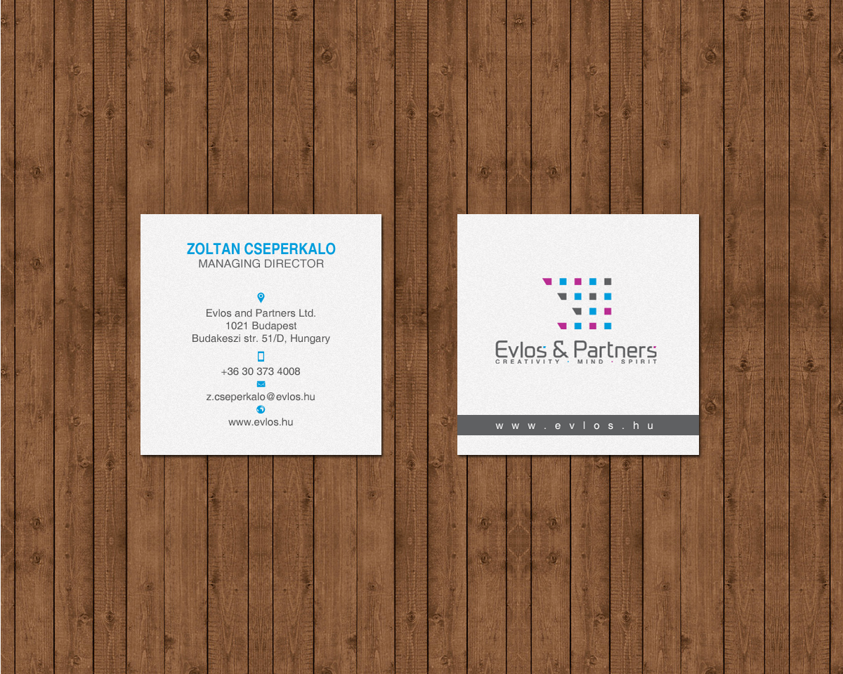 Business Card Design by chandrayaan.creative for Evlos & Partners Ltd. | Design #17121442