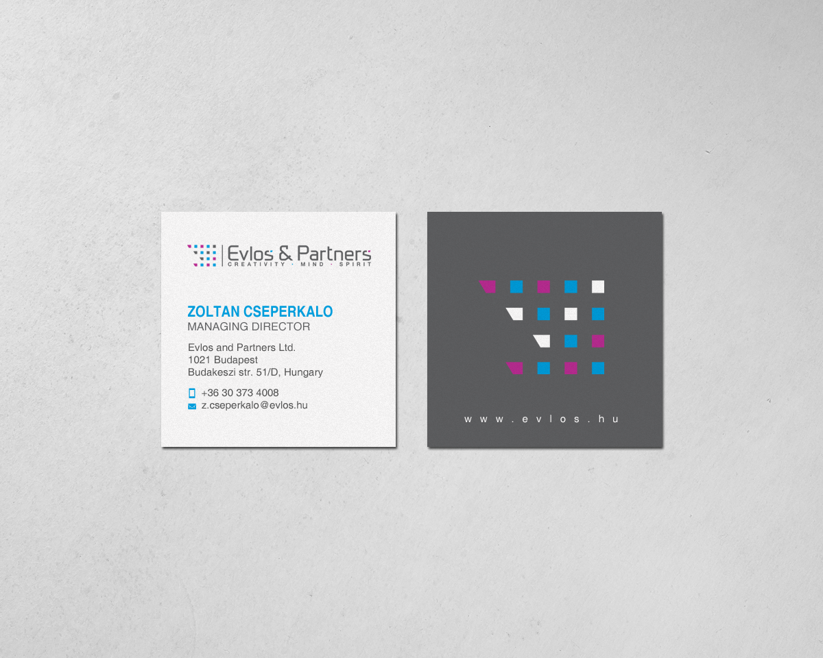 Business Card Design by chandrayaan.creative for Evlos & Partners Ltd. | Design #17122486