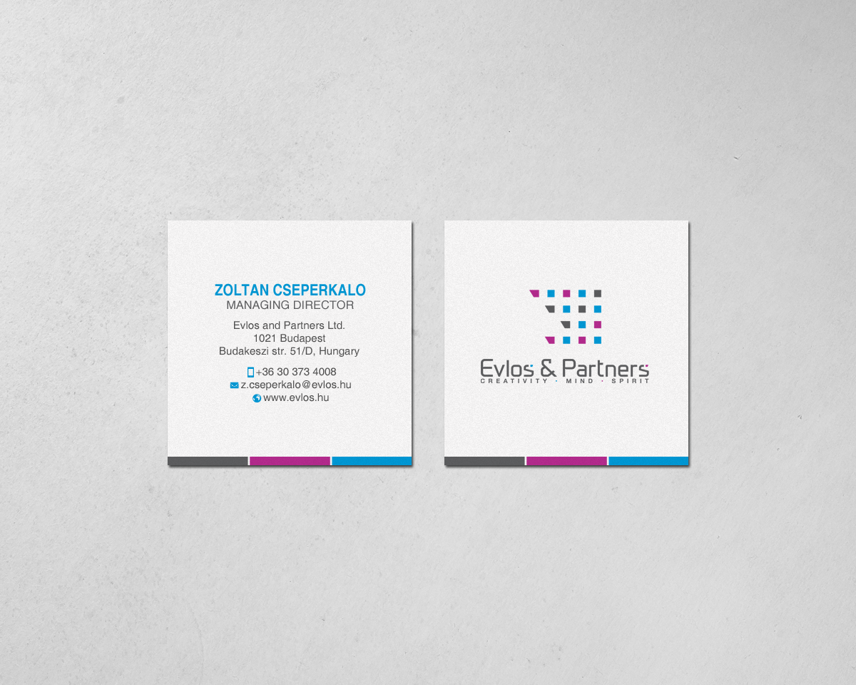 Business Card Design by chandrayaan.creative for Evlos & Partners Ltd. | Design #17122489