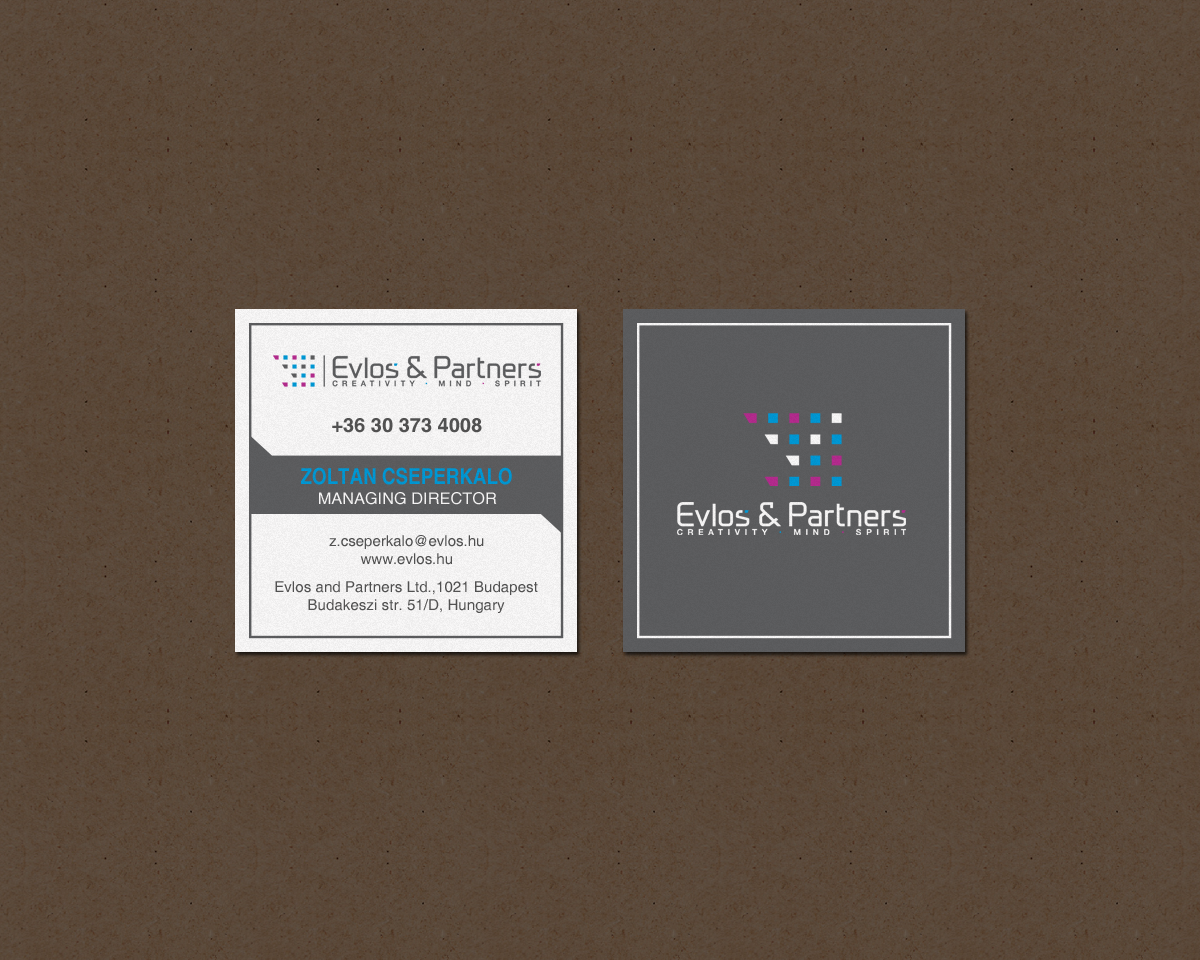 Business Card Design by chandrayaan.creative for Evlos & Partners Ltd. | Design #17122516