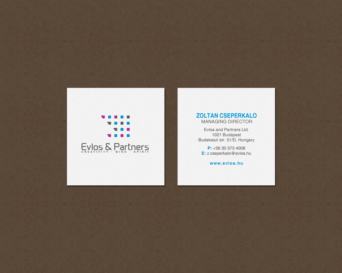 Business Card Design by chandrayaan.creative for Evlos & Partners Ltd. | Design #17122517