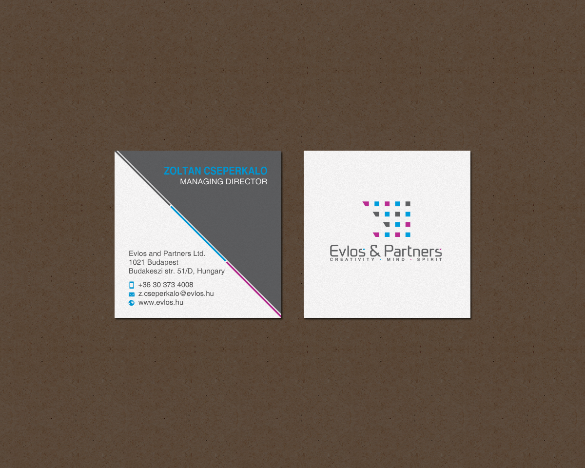 Business Card Design by chandrayaan.creative for Evlos & Partners Ltd. | Design #17122518