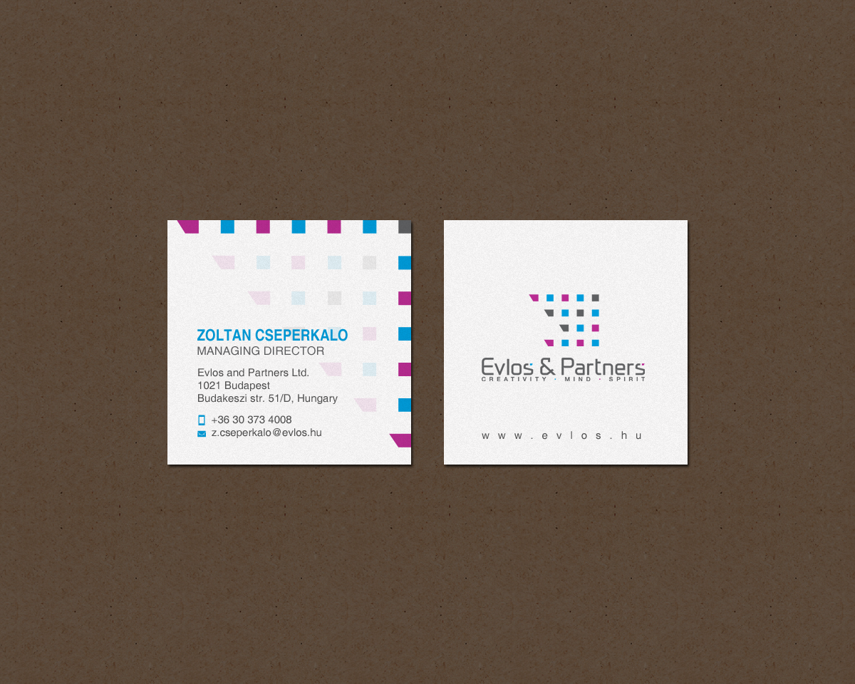 Business Card Design by chandrayaan.creative for Evlos & Partners Ltd. | Design #17122521