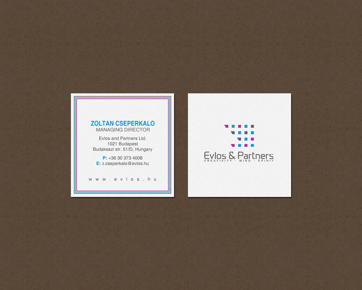 Business Card Design by chandrayaan.creative for Evlos & Partners Ltd. | Design #17122526