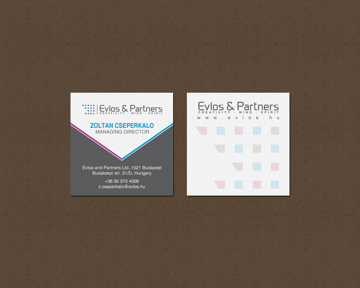 Business Card Design by chandrayaan.creative for Evlos & Partners Ltd. | Design #17122528