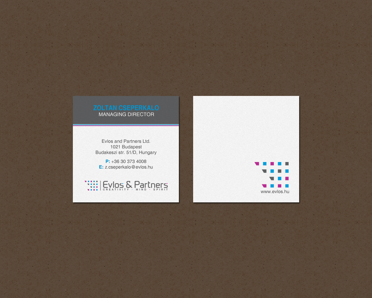 Business Card Design by chandrayaan.creative for Evlos & Partners Ltd. | Design #17122530