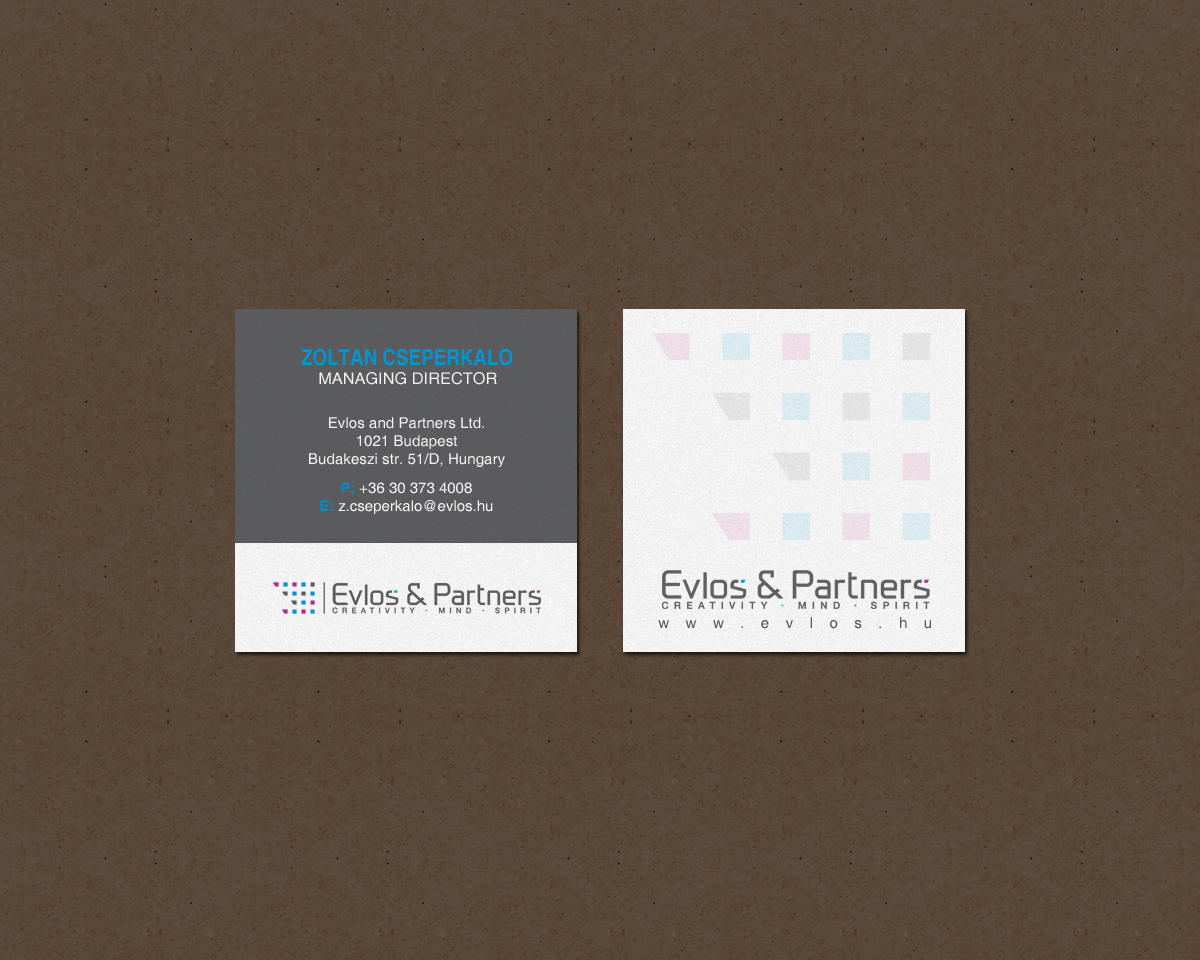 Business Card Design by chandrayaan.creative for Evlos & Partners Ltd. | Design #17122532