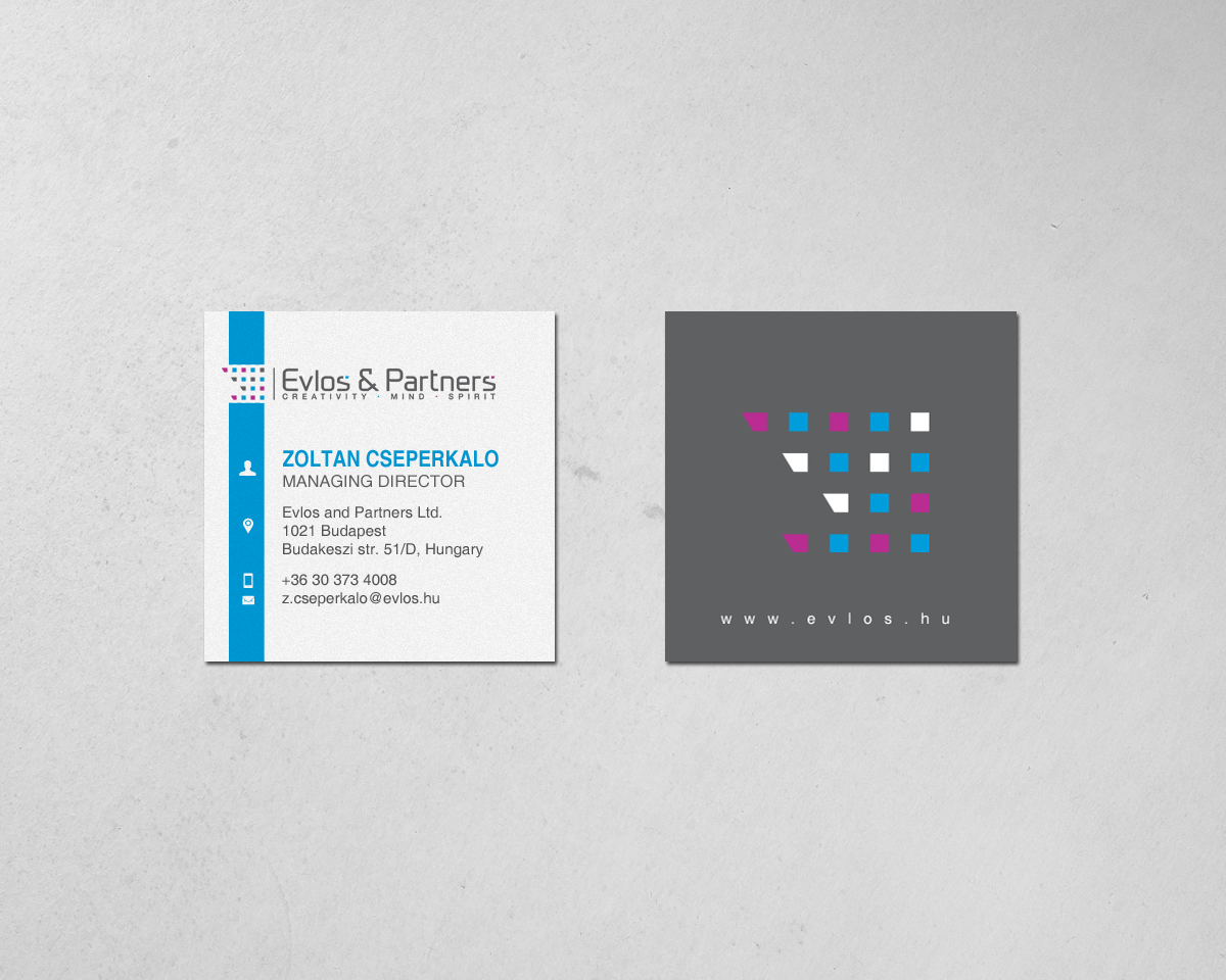 Business Card Design by chandrayaan.creative for Evlos & Partners Ltd. | Design #17122553