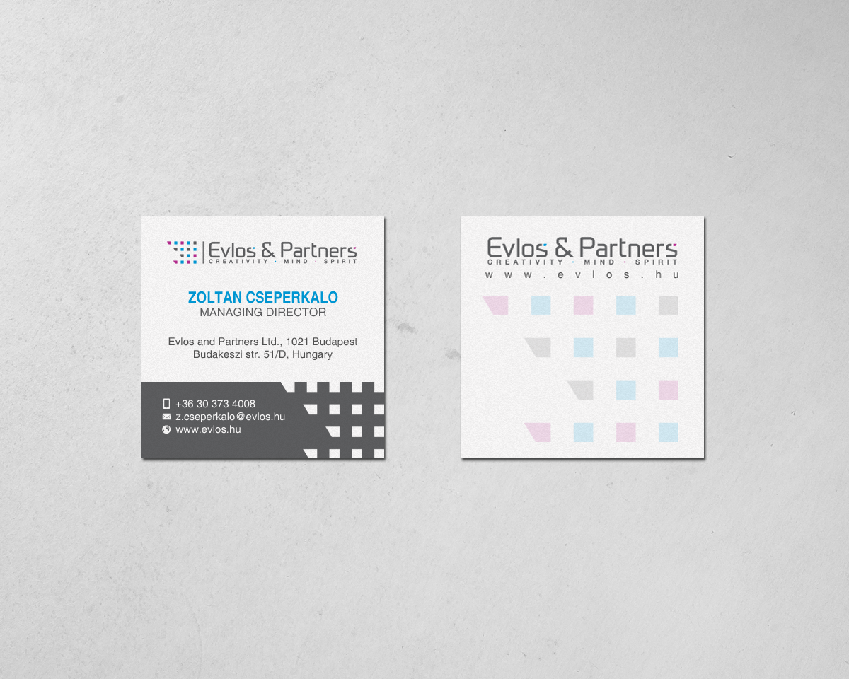 Business Card Design by chandrayaan.creative for Evlos & Partners Ltd. | Design #17122555
