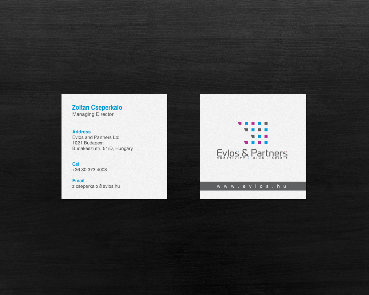 Business Card Design by chandrayaan.creative for Evlos & Partners Ltd. | Design #17123778