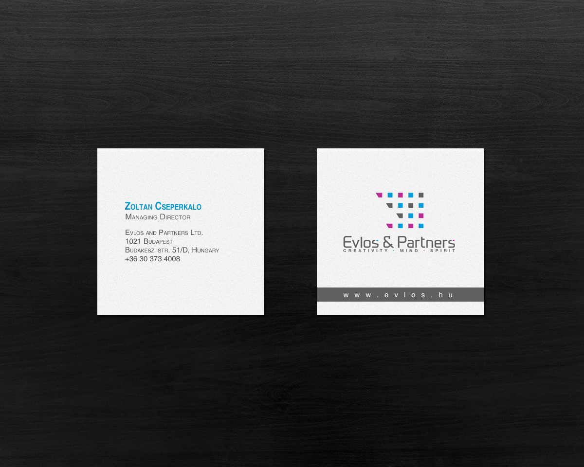 Business Card Design by chandrayaan.creative for Evlos & Partners Ltd. | Design #17123920