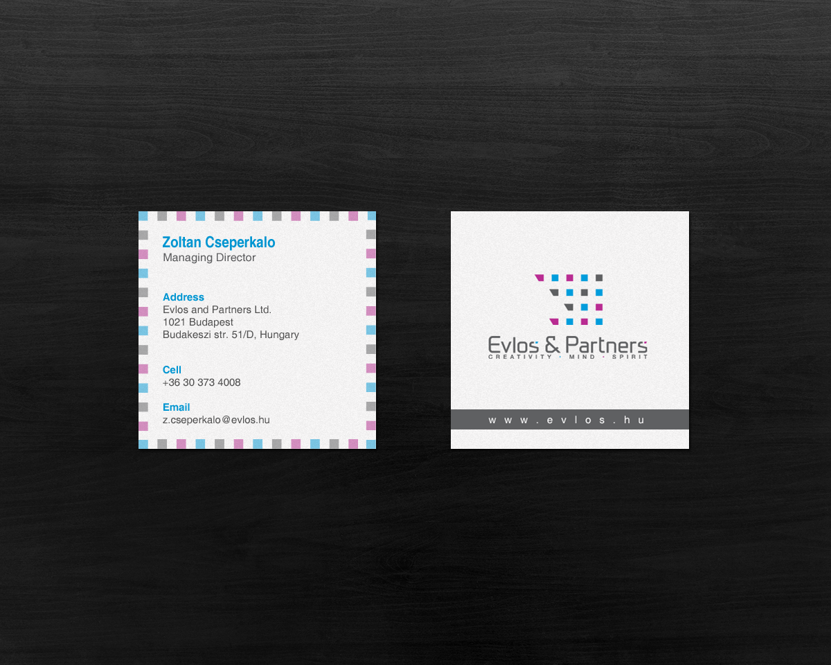 Business Card Design by chandrayaan.creative for Evlos & Partners Ltd. | Design #17123921