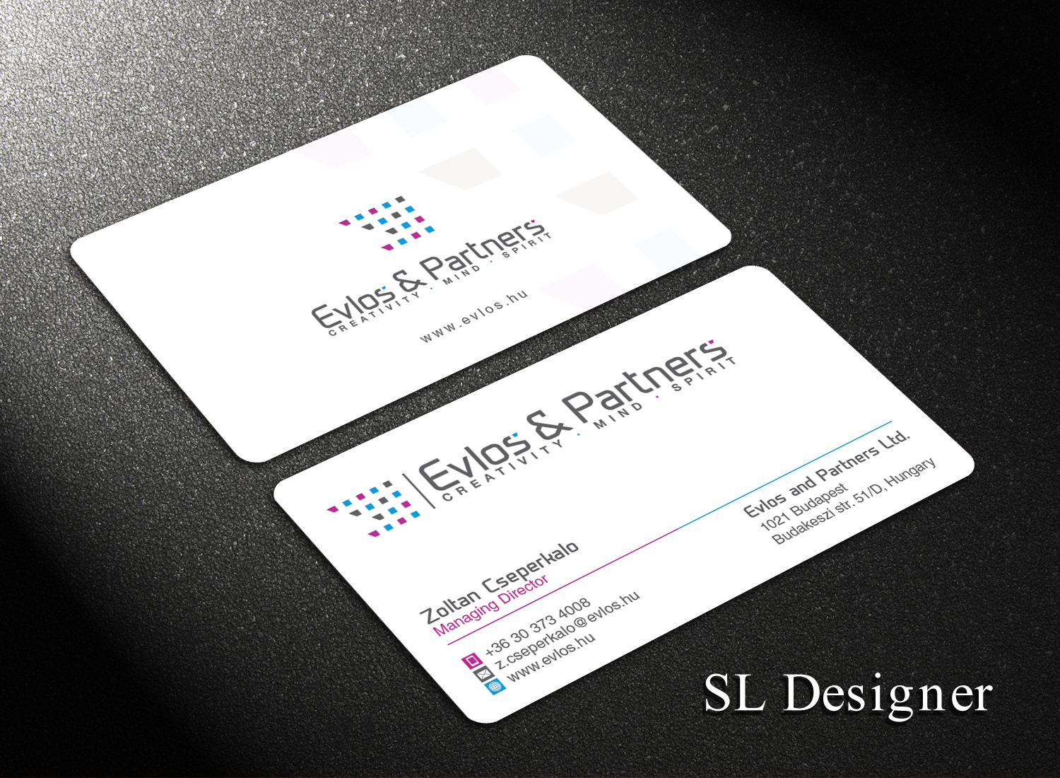 Business Card Design by SL Designer for Evlos & Partners Ltd. | Design #17118915