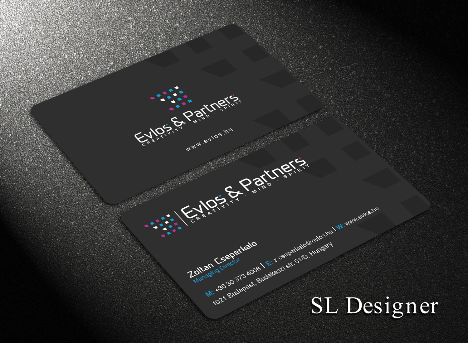 Business Card Design by SL Designer for Evlos & Partners Ltd. | Design #17118920