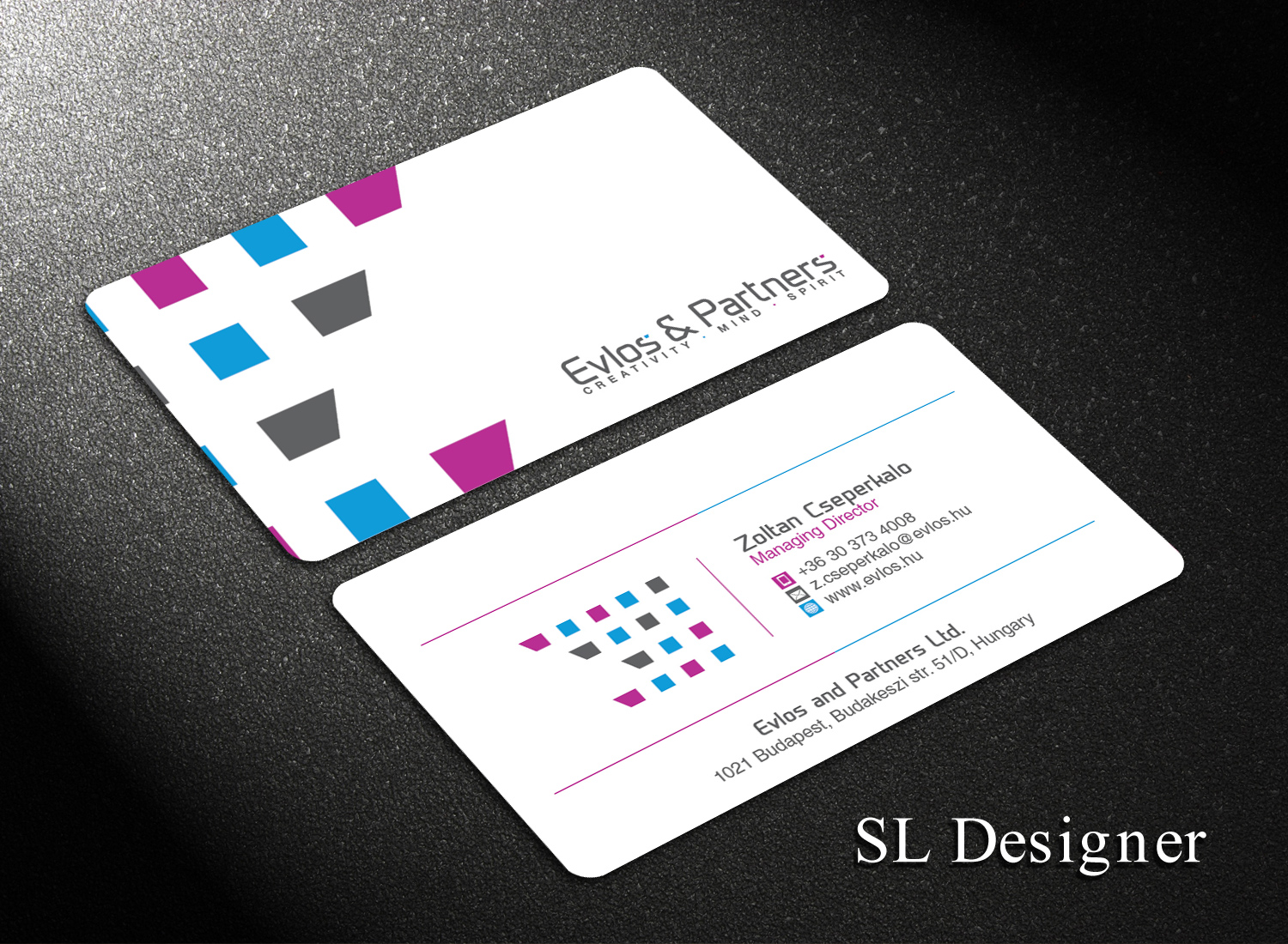 Business Card Design by SL Designer for Evlos & Partners Ltd. | Design #17118923