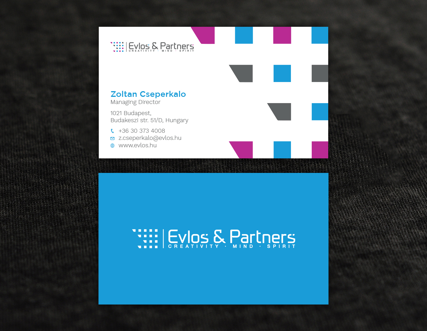 Business Card Design by Tripti Ranjan Gain for Evlos & Partners Ltd. | Design #17121330