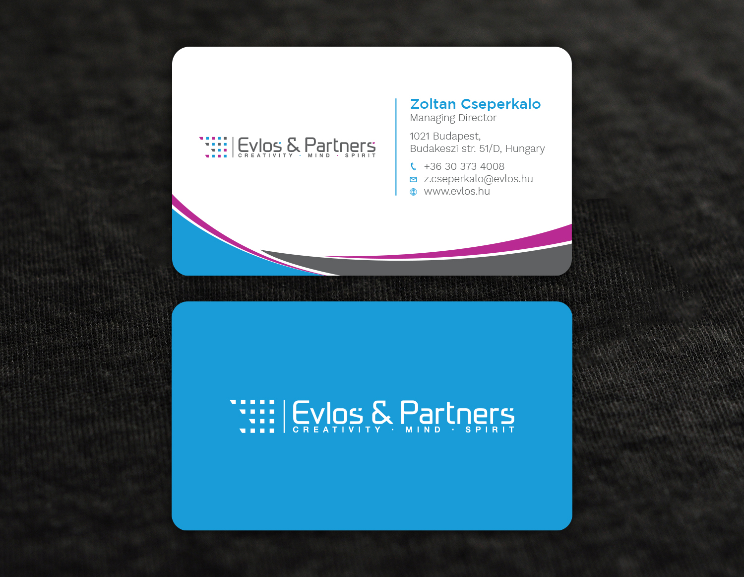 Business Card Design by Tripti Ranjan Gain for Evlos & Partners Ltd. | Design #17122965