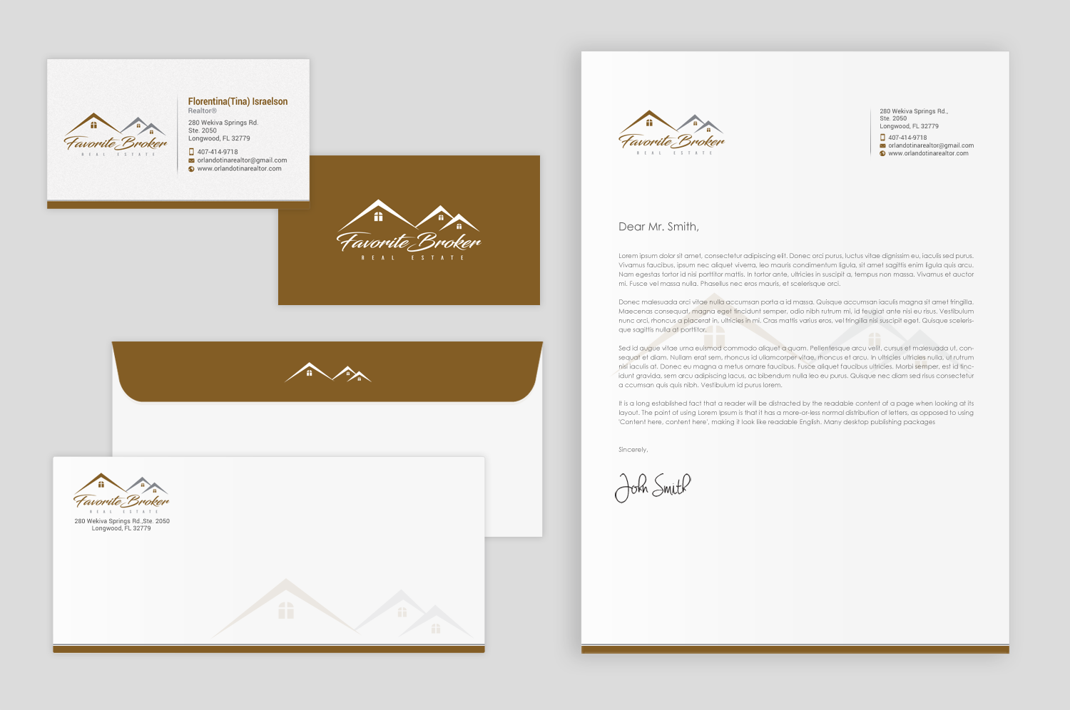 Stationery Design by chandrayaan.creative for Favorite Broker Real Estate | Design #17121243