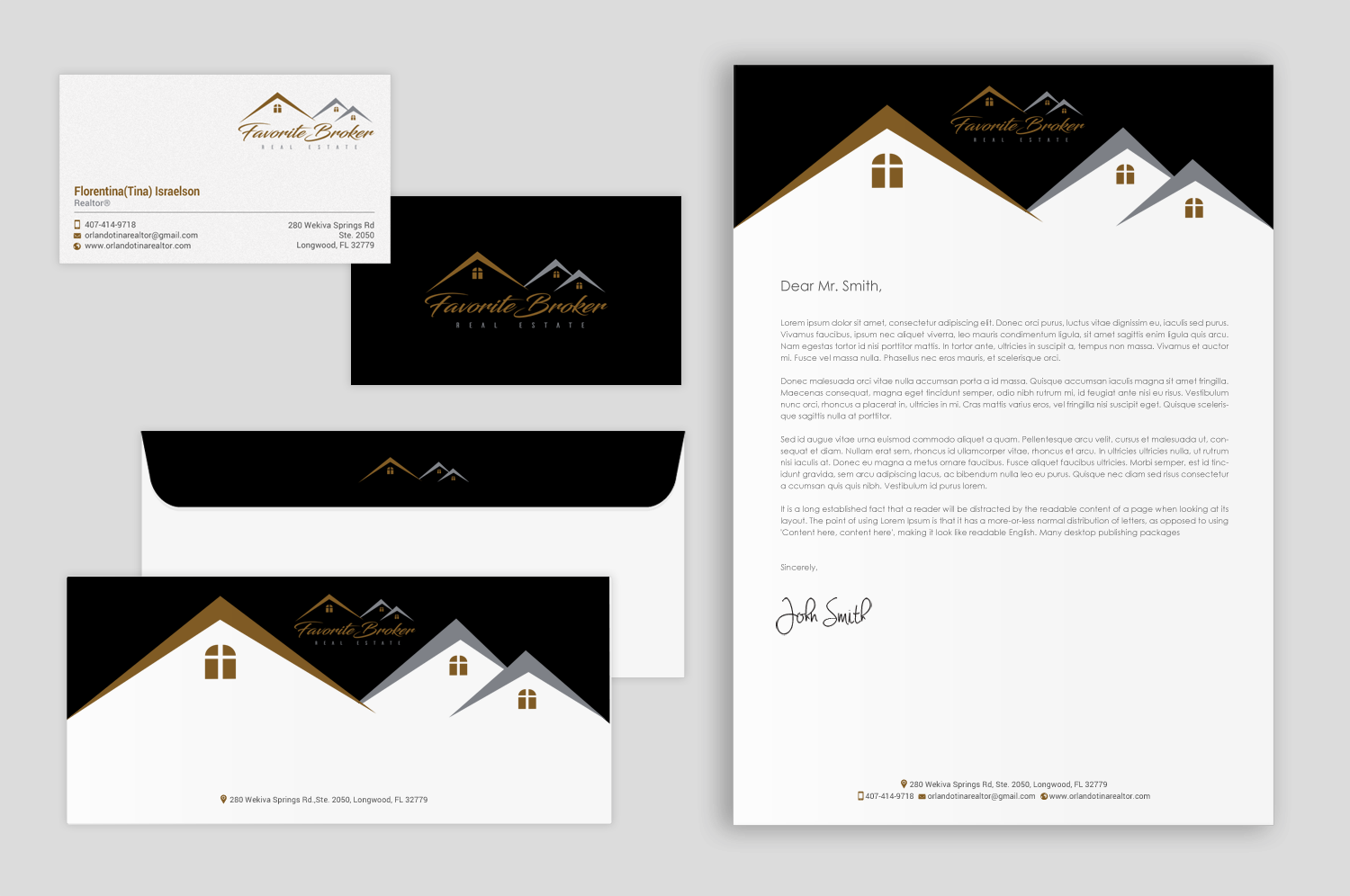 Stationery Design by chandrayaan.creative for Favorite Broker Real Estate | Design #17124474