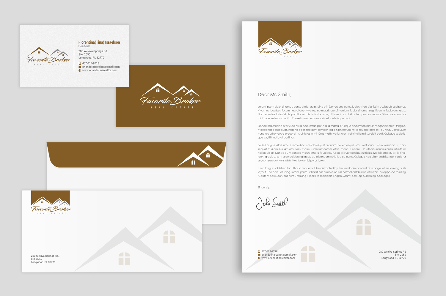 Stationery Design by chandrayaan.creative for Favorite Broker Real Estate | Design #17124476