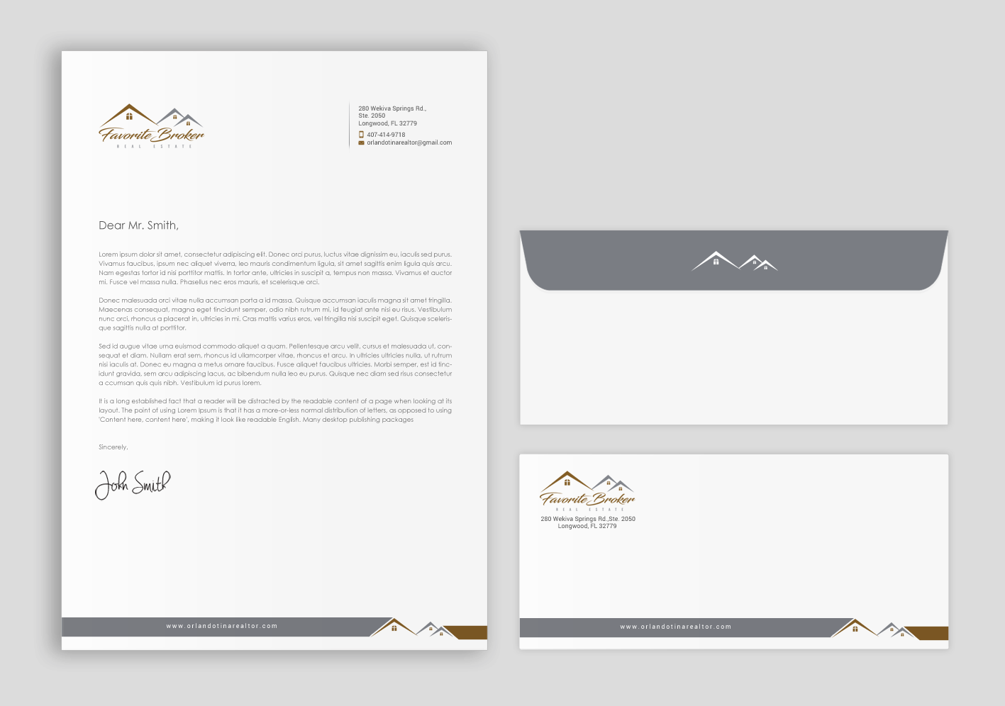 Stationery Design by chandrayaan.creative for Favorite Broker Real Estate | Design #17135884