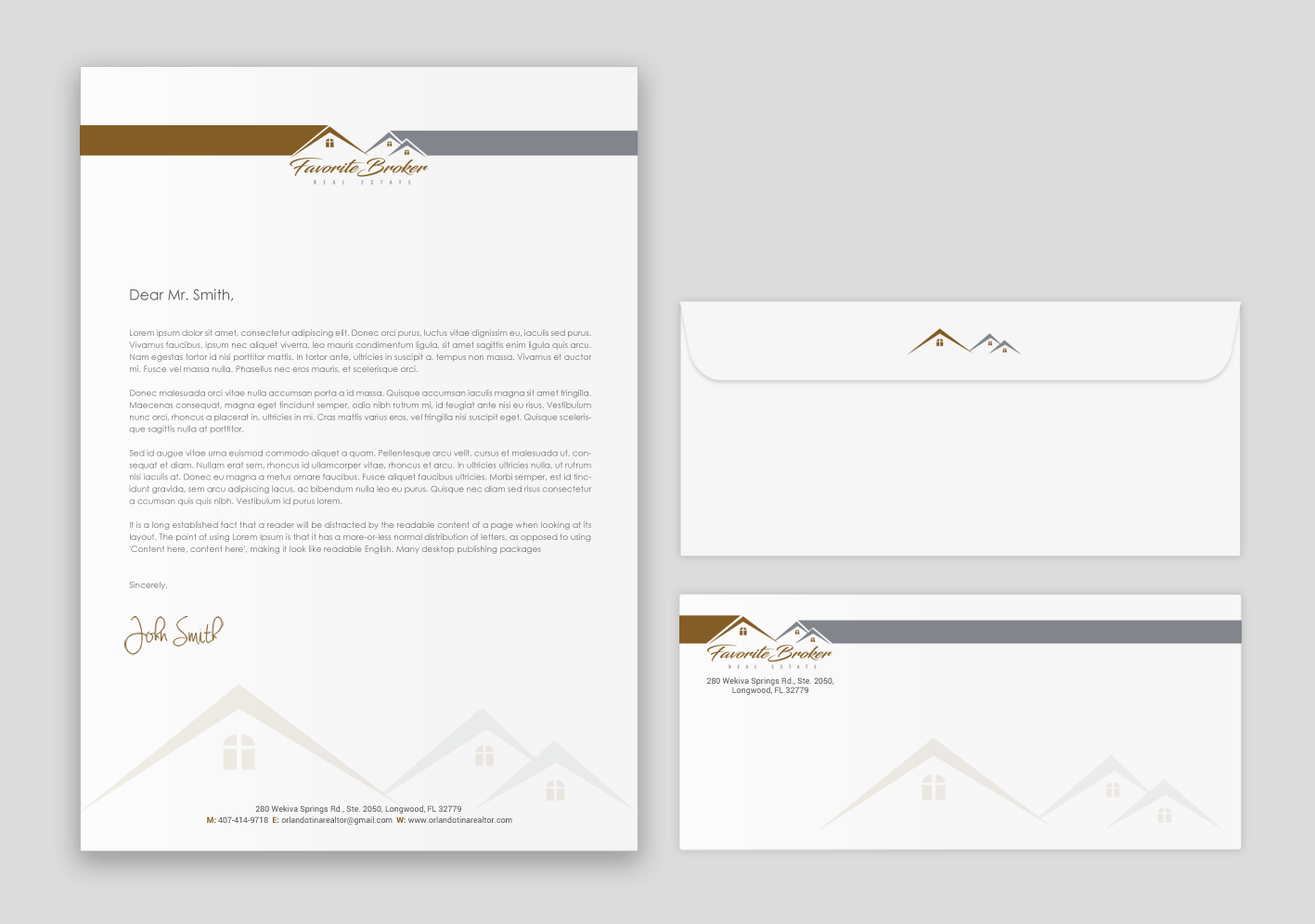 Stationery Design by chandrayaan.creative for Favorite Broker Real Estate | Design #17135885