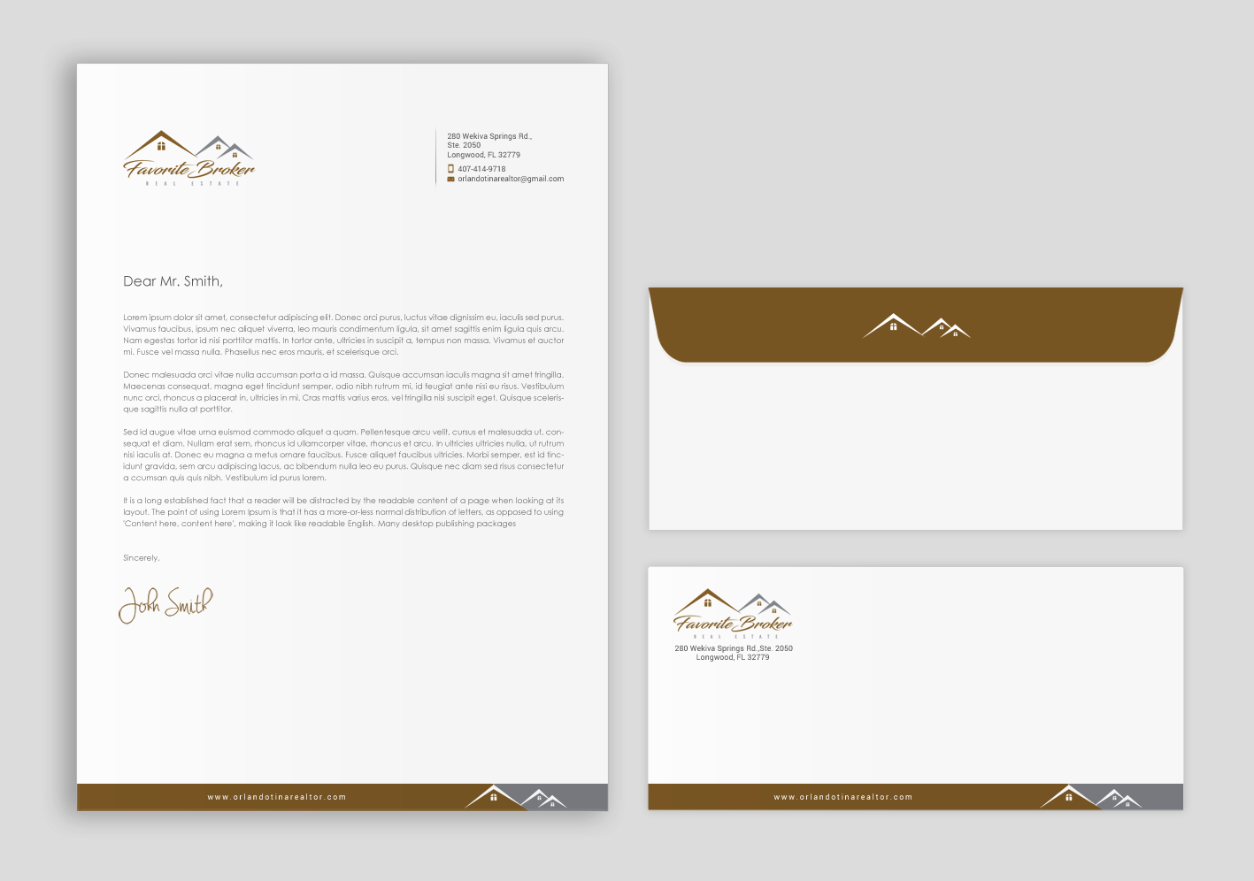 Stationery Design by chandrayaan.creative for Favorite Broker Real Estate | Design #17135886