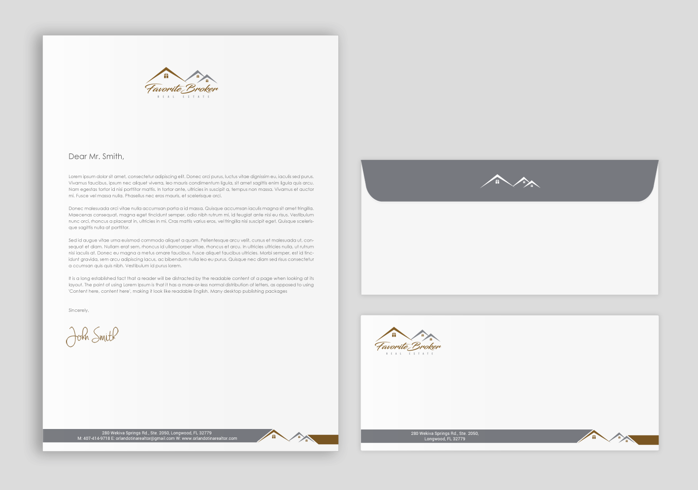 Stationery Design by chandrayaan.creative for Favorite Broker Real Estate | Design #17135887