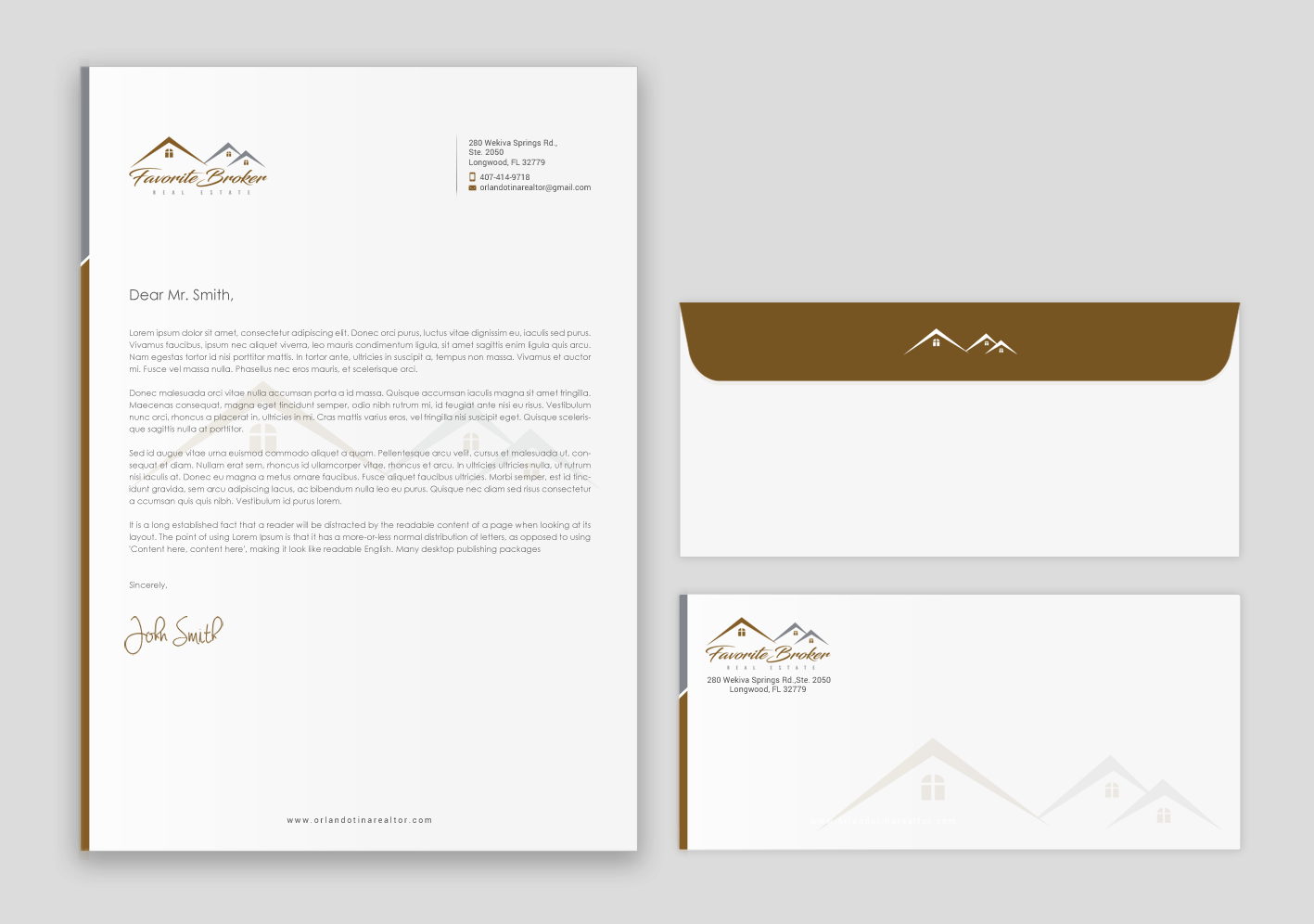 Stationery Design by chandrayaan.creative for Favorite Broker Real Estate | Design #17135889