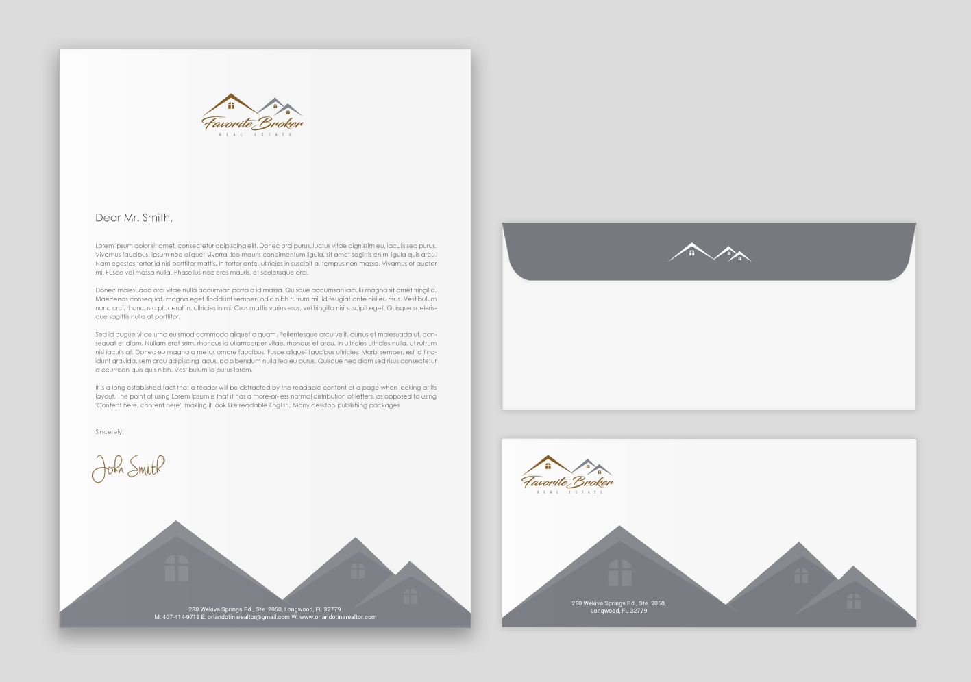 Stationery Design by chandrayaan.creative for Favorite Broker Real Estate | Design #17135890