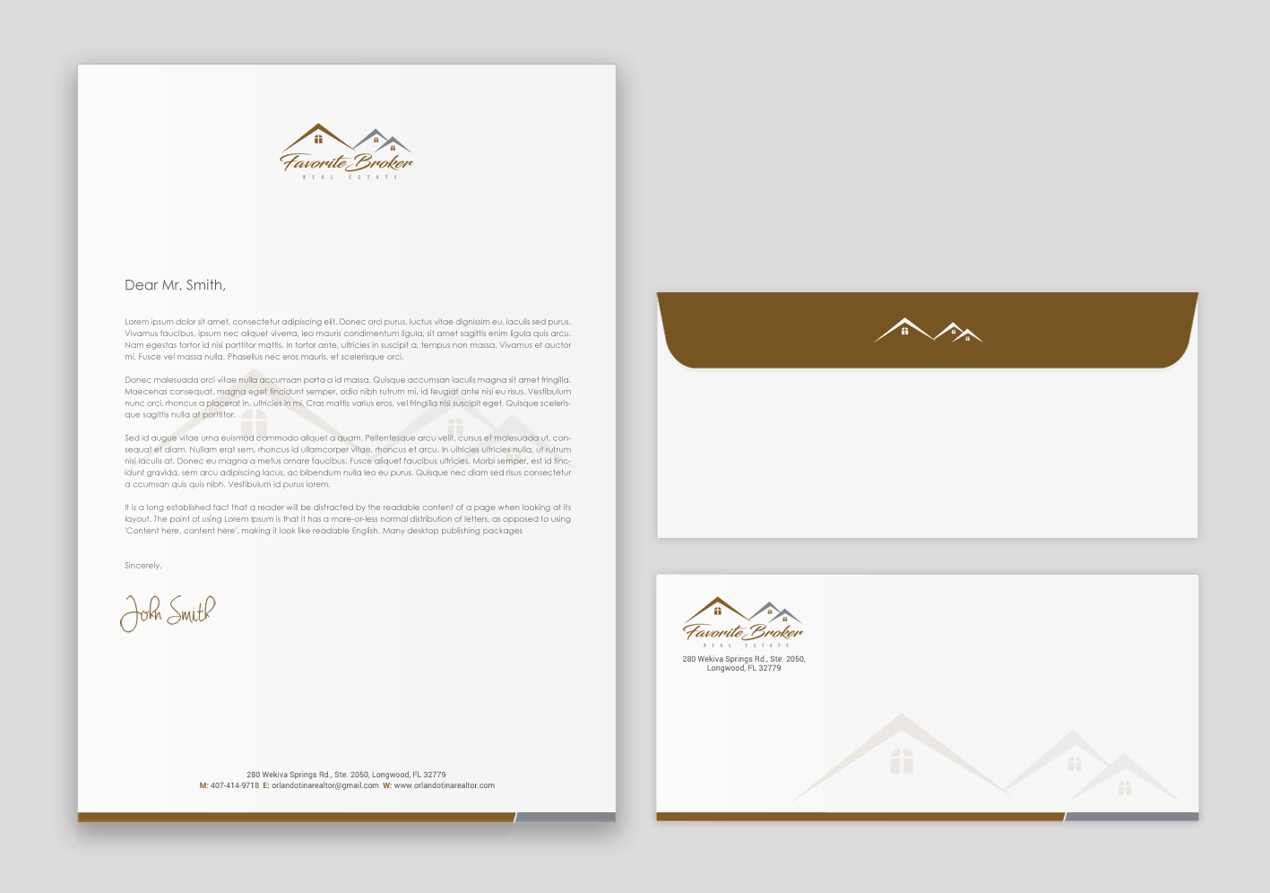 Stationery Design by chandrayaan.creative for Favorite Broker Real Estate | Design #17135892