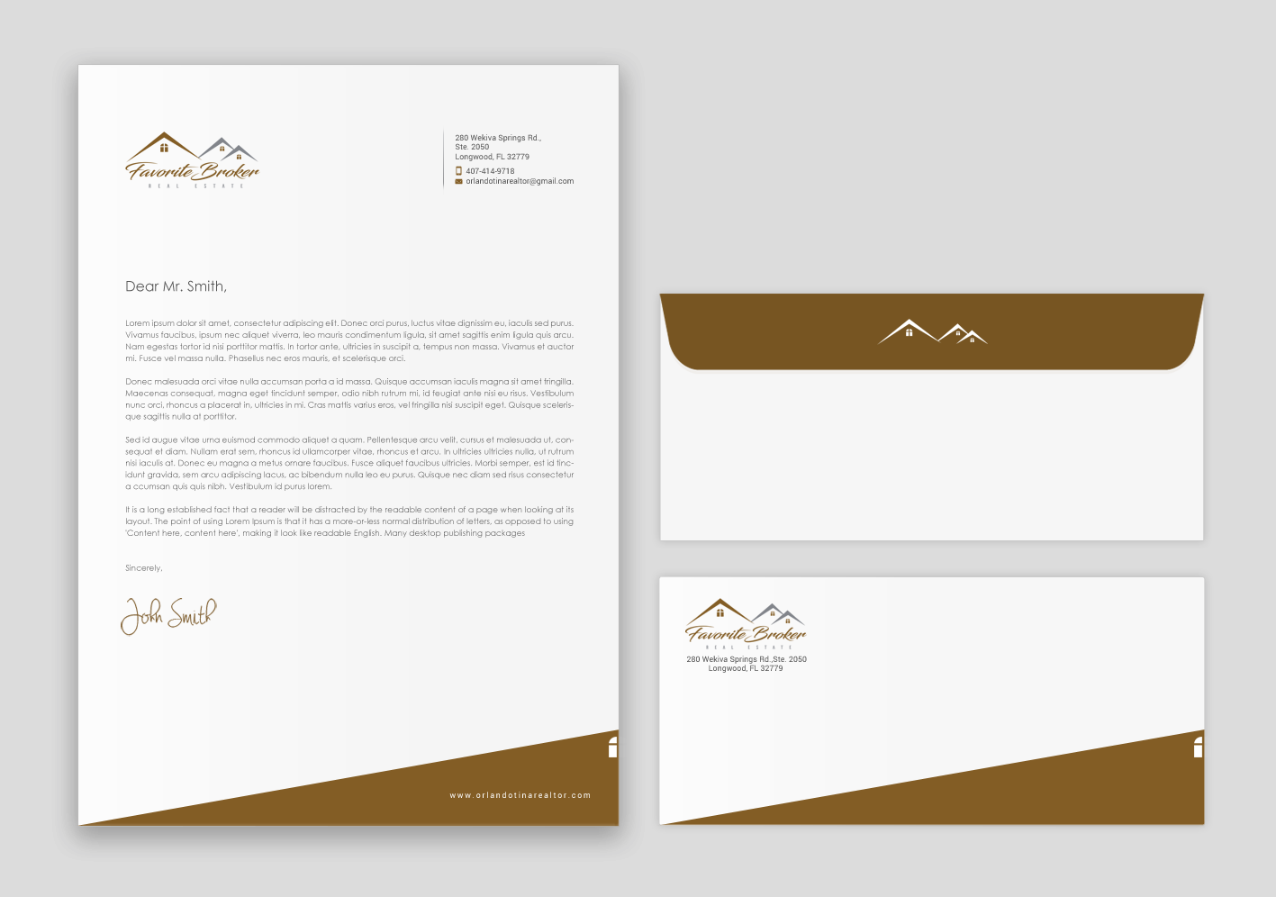 Stationery Design by chandrayaan.creative for Favorite Broker Real Estate | Design #17135894
